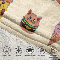 Load image into Gallery viewer, Fast Food Sweets Kittys Blanket Hoodie
