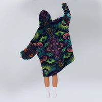 Load image into Gallery viewer, Frog Mushroom Hippie Eyes Blanket Hoodie
