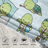 Load image into Gallery viewer, Turtles in Lockdown Blanket Hoodie
