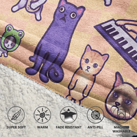 Load image into Gallery viewer, Iconic Cat Memes Blanket Hoodie
