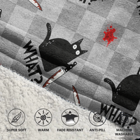 Load image into Gallery viewer, Murdery What Cat Blanket Hoodie
