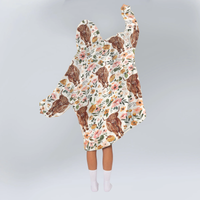 Load image into Gallery viewer, Boho Highland Cow Blanket Hoodie
