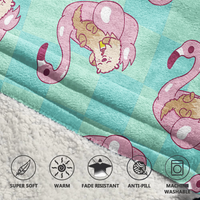 Load image into Gallery viewer, Flamingo Pool Party Blanket Hoodie
