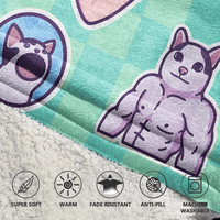 Load image into Gallery viewer, Iconic Cat Memes Blanket Hoodie
