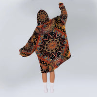 Load image into Gallery viewer, Orange Sun and Moon Blanket Hoodie
