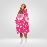 Load image into Gallery viewer, Breast Cancer Awareness Blanket Hoodie
