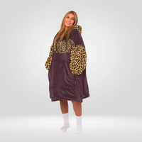 Load image into Gallery viewer, Leopard Pumpkin Blanket Hoodie
