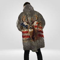 Load image into Gallery viewer, USA Flag Deer Hunting Blanket Hoodie
