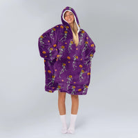 Load image into Gallery viewer, Dancing Pumpkin Skeleton Blanket Hoodie
