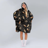 Load image into Gallery viewer, Skeleton Drinks Blanket Hoodie
