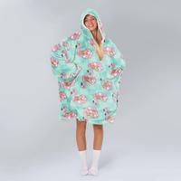Load image into Gallery viewer, Flamingo Pool Party Blanket Hoodie
