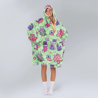 Load image into Gallery viewer, Festive Cats Blanket Hoodie
