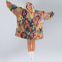 Load image into Gallery viewer, Mushroom Mystic Eyes Blanket Hoodie
