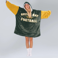 Load image into Gallery viewer, Green Bay Football Blanket Hoodie
