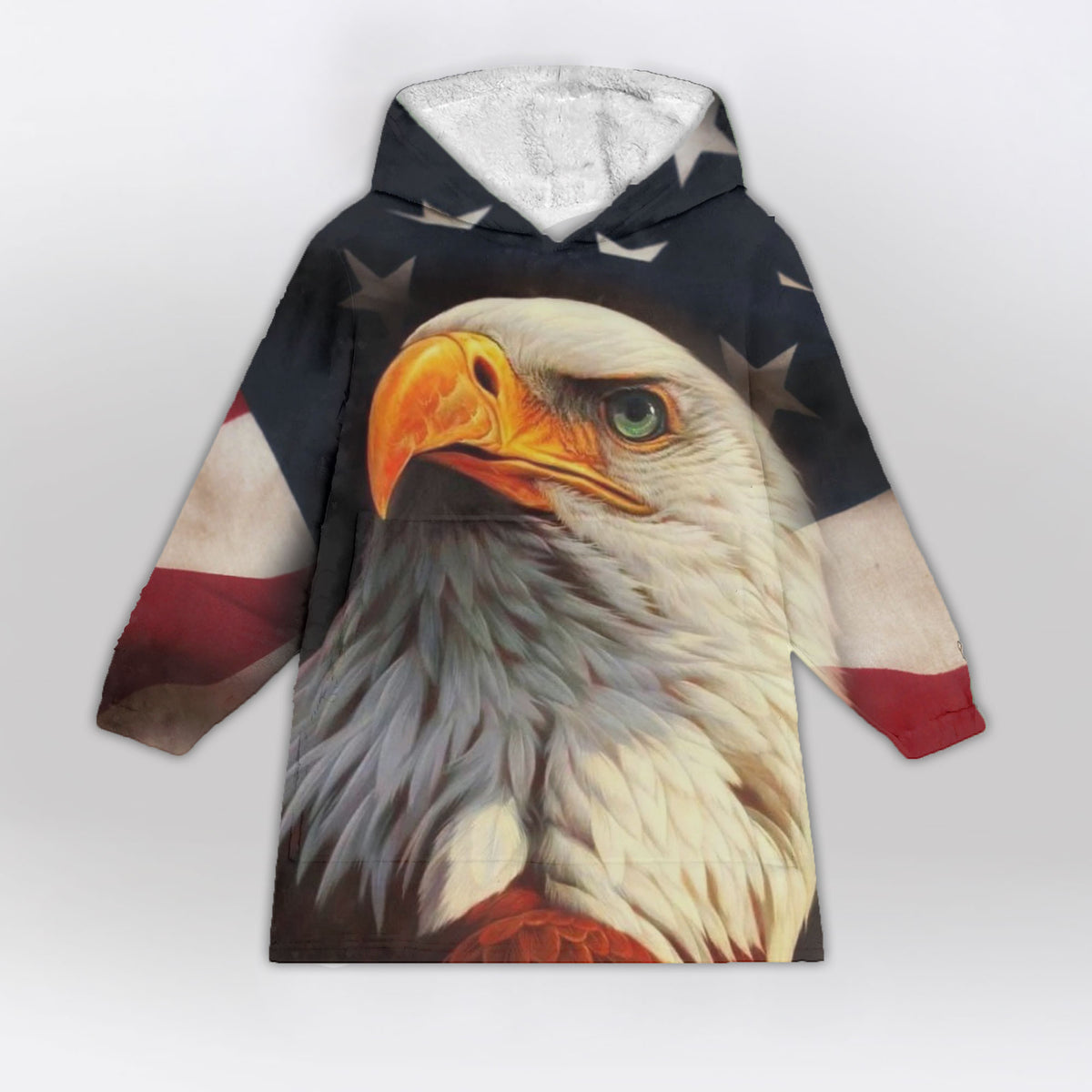 USA Flag Eagle Vintage - Patriot Wearable Blanket