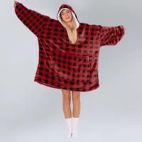 Load image into Gallery viewer, Red Plain Blanket Hoodie
