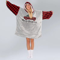 Load image into Gallery viewer, Merry Christmas Blanket Hoodie
