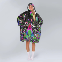 Load image into Gallery viewer, Psychedelic Mushroom Blanket Hoodie

