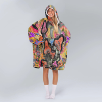 Load image into Gallery viewer, Mushroom Mystic Eyes Blanket Hoodie
