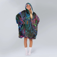 Load image into Gallery viewer, Psychedelic Owl Blanket Hoodie

