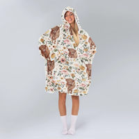 Load image into Gallery viewer, Boho Highland Cow Blanket Hoodie
