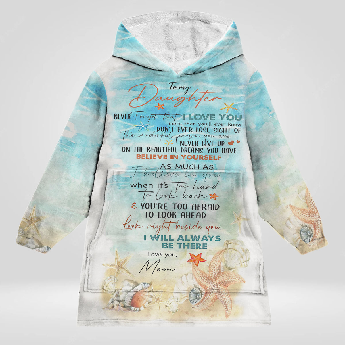 To My Daughter Ocean Blanket Hoodie