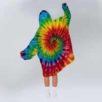 Load image into Gallery viewer, Colorful Tie Dye - Hippie Blanket Hoodie
