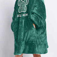 Load image into Gallery viewer, White Floral Print Teal - Dog Mom Wearable Blanket
