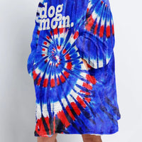 Load image into Gallery viewer, White Print Independence Tie Dye - Dog Mom Wearable Blanket
