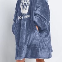 Load image into Gallery viewer, White Woof Paw Charcoal - Dog Mom Wearable Blanket
