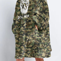 Load image into Gallery viewer, Woof Paw Print Camo - Dog Mom Wearable Blanket
