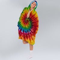 Load image into Gallery viewer, Colorful Tie Dye - Hippie Blanket Hoodie
