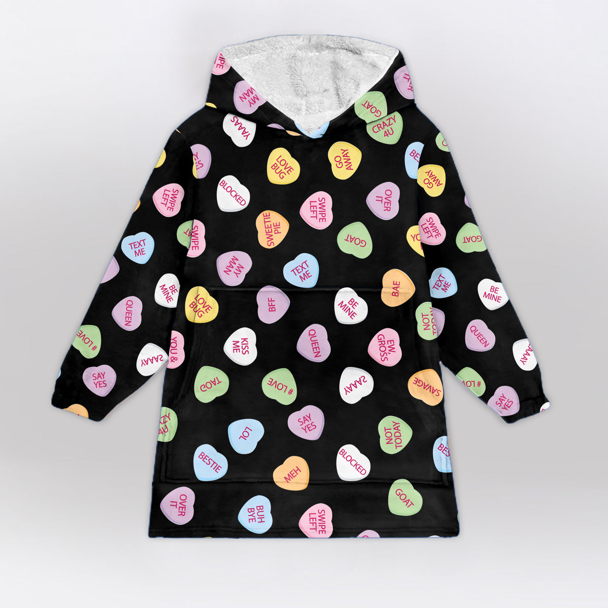 Conversation Hearts Blanket Hoodie