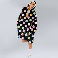 Load image into Gallery viewer, Conversation Hearts Blanket Hoodie
