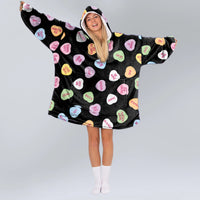 Load image into Gallery viewer, Conversation Hearts Blanket Hoodie
