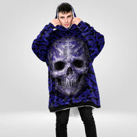Load image into Gallery viewer, Blue Dragon Tattoo Skull Blanket Hoodie
