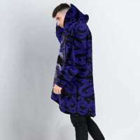Load image into Gallery viewer, Blue Dragon Tattoo Skull Blanket Hoodie
