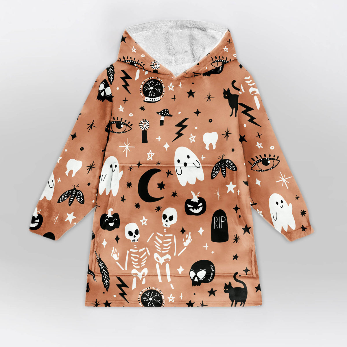 Cute Kawaii Ghost Halloween Blanket Hoodie