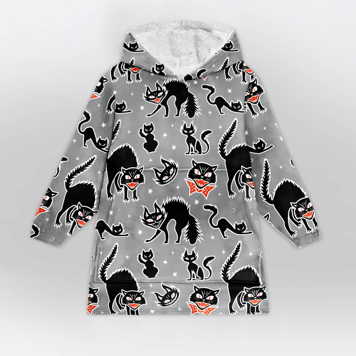 Black Cat Blanket Hoodie