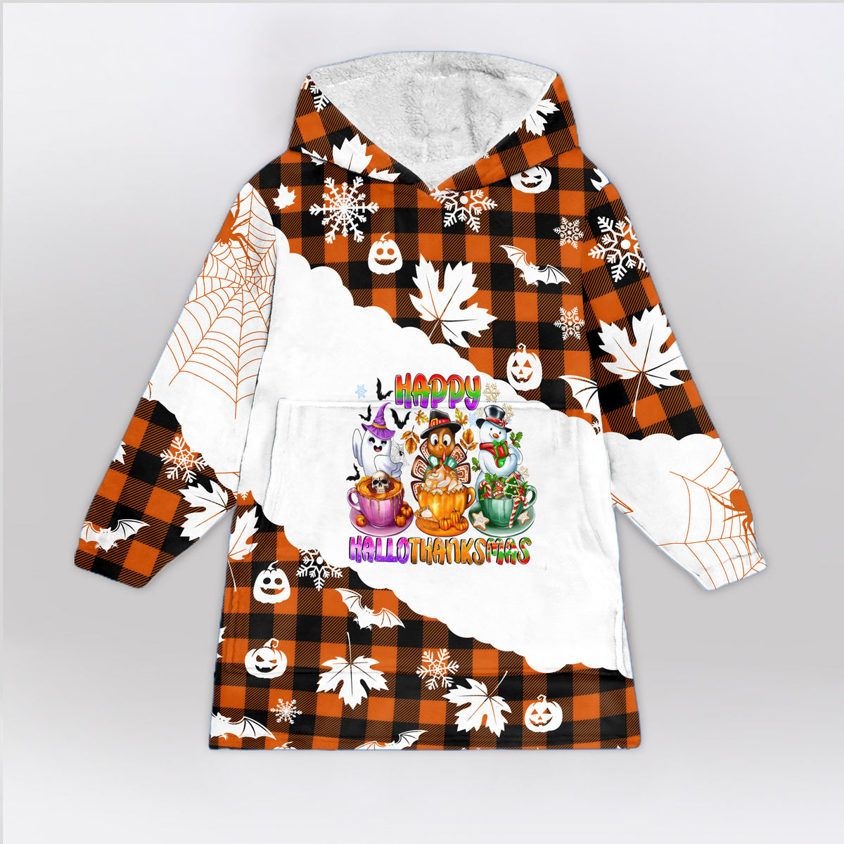 Happy Hallothanksmas Blanket Hoodie