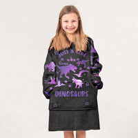 Load image into Gallery viewer, Kids Just A Girl Who Loves Dinosaurs Blanket Hoodie
