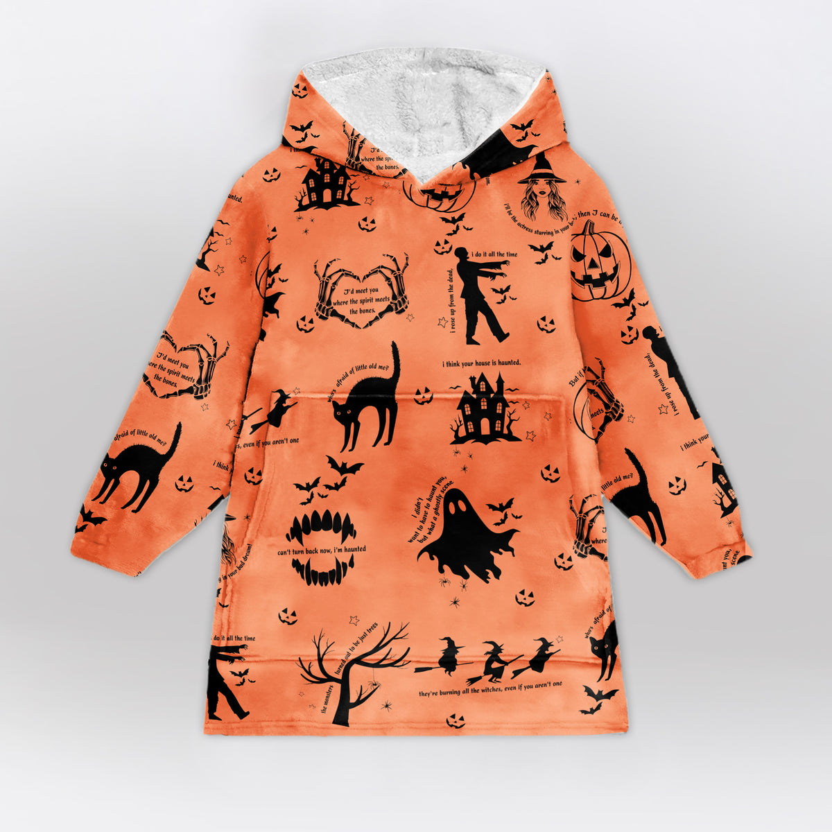 Witch Halloween Music Blanket Hoodie