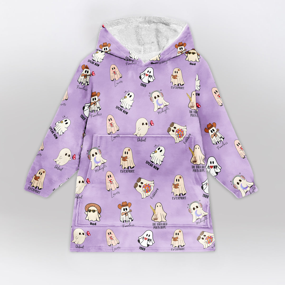 Boo Halloween Music Blanket Hoodie