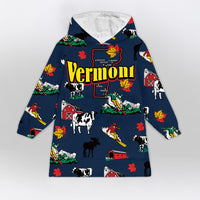 Load image into Gallery viewer, Vermont Navy Blanket Hoodie
