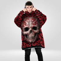 Load image into Gallery viewer, Red Dragon Tattoo Skull Blanket Hoodie
