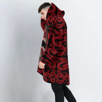 Load image into Gallery viewer, Red Dragon Tattoo Skull Blanket Hoodie
