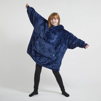 Load image into Gallery viewer, Kids Navy Blanket Hoodie
