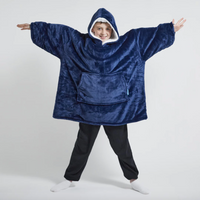 Load image into Gallery viewer, Kids Navy Blanket Hoodie
