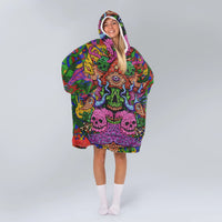 Load image into Gallery viewer, Skull Fantasy Aesthetic Blanket Hoodie
