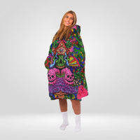 Load image into Gallery viewer, Skull Fantasy Aesthetic Blanket Hoodie

